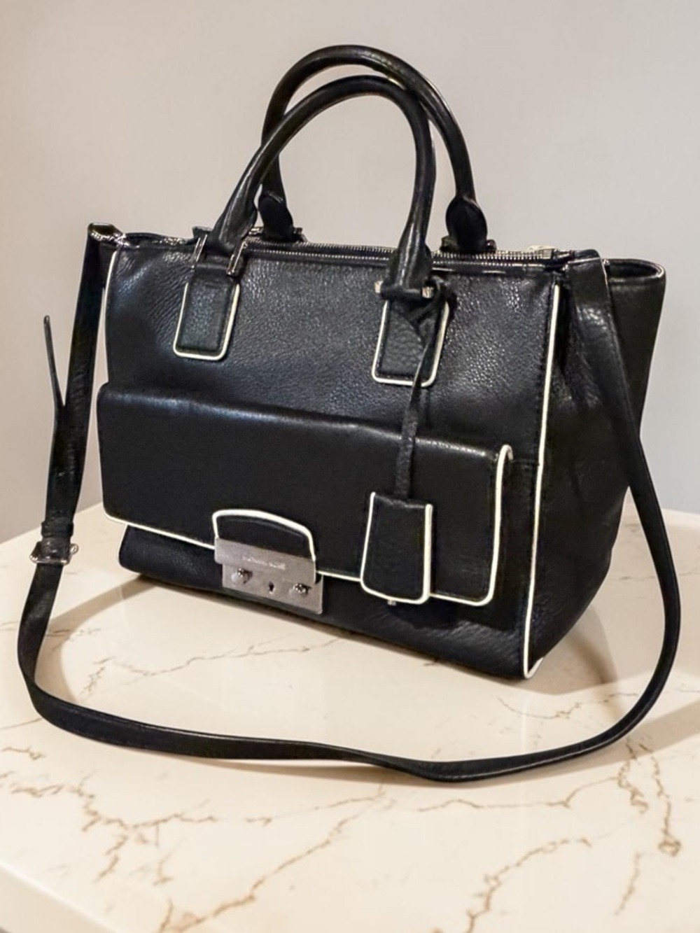 Michael Kors Black Pebble Grain Leather Tote
